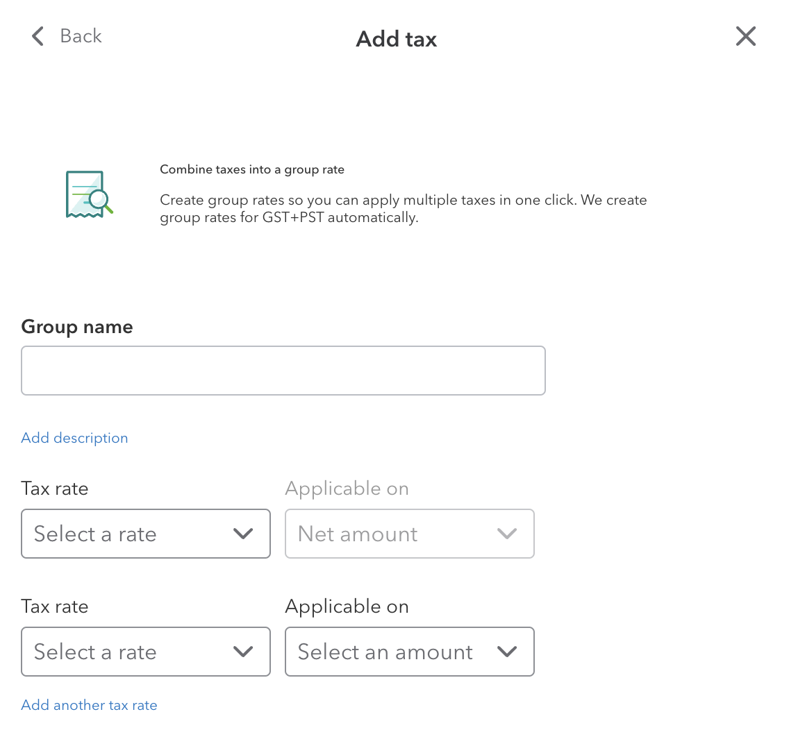 QBO Setup a sales tax group
