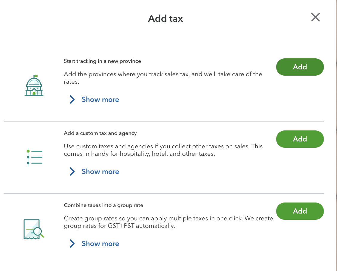 QBO Add tax setup