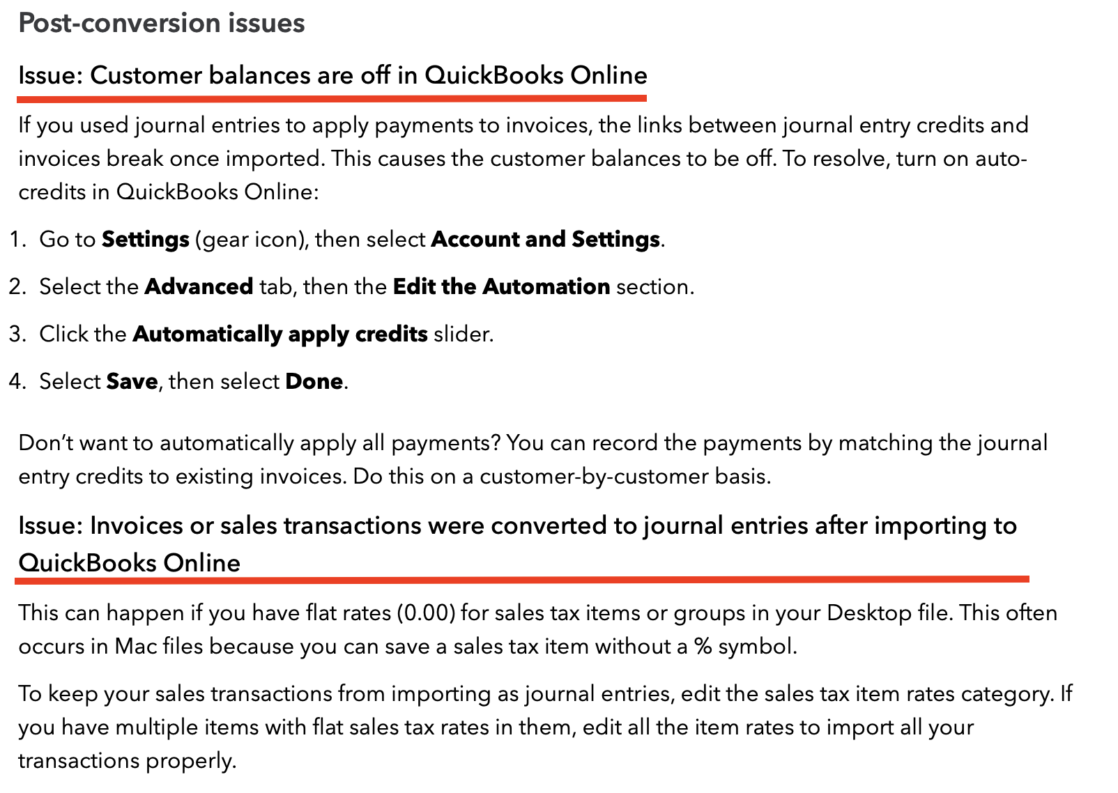 Canadian QBO Conversion Issues | Problems That Aren&rsquo;t Really Problems