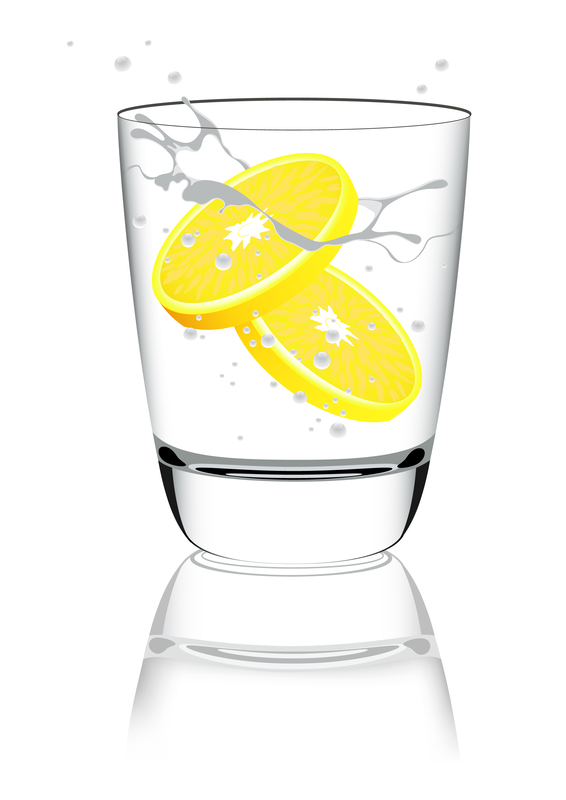 Cool Glass of Water with Lemon Slices