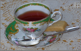 my Grandma's teacup with my favorite shortbread