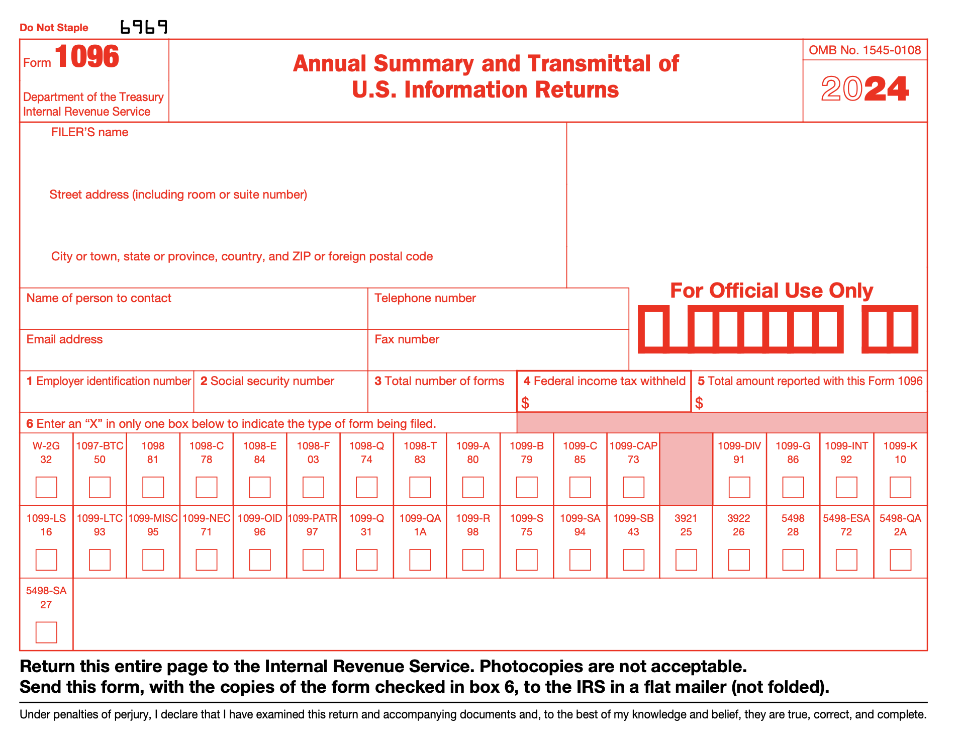 Form 1096 2024