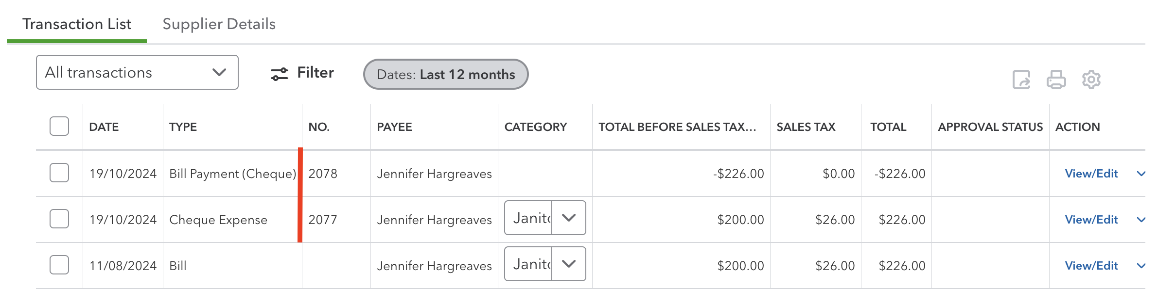 QBO Issued supplier payment twice