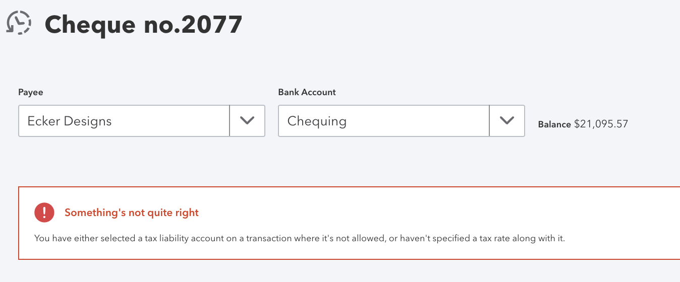 QBO you cannot post directly to the GST/HST Payable account.