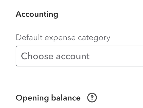 QBO setup default expense category for a supplier