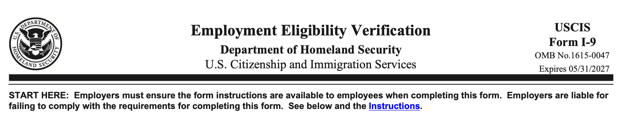 Setting up payroll Form I-9